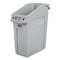Rubbermaid Commercial 13 gal Rectangular Slim-Profile Plastic Can, Gray, Open Top, Polyethylene, 11.17 in 2026695 - alternate 1
